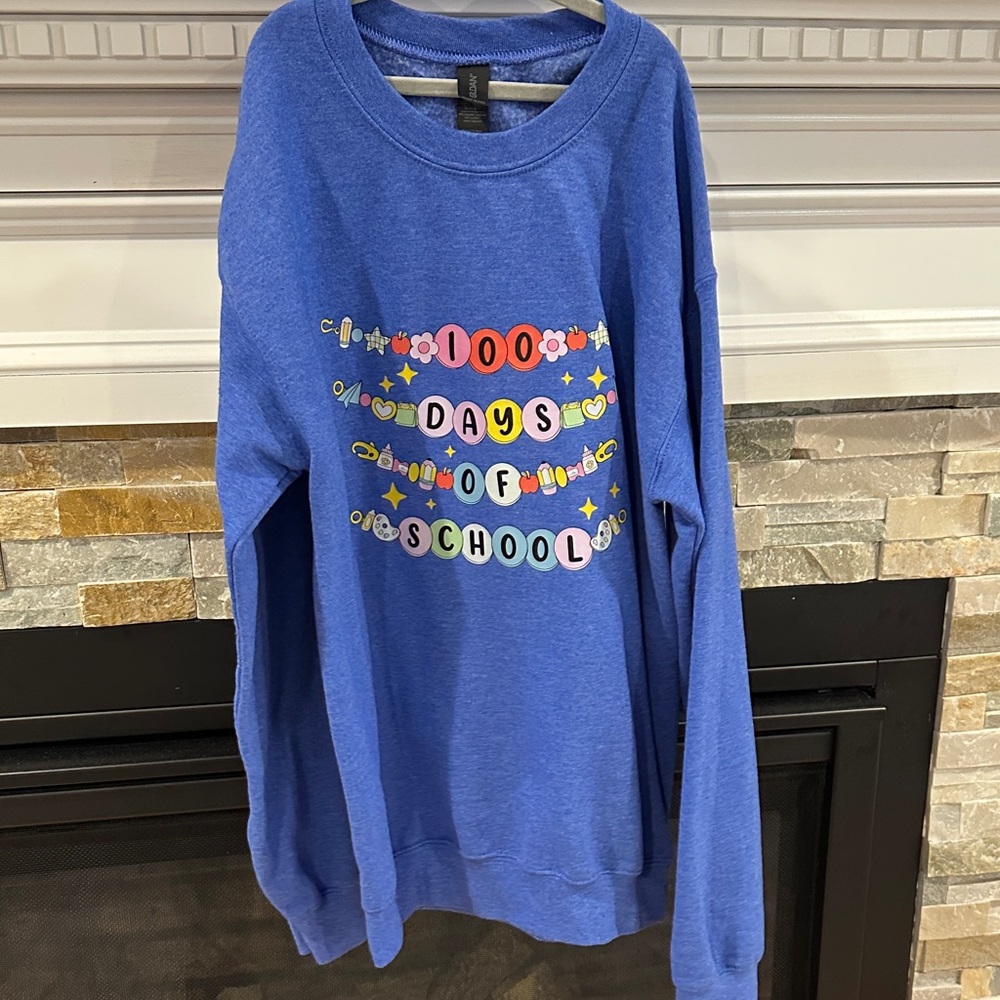Gildan Blue '100 Days of School' Sweatshirt
